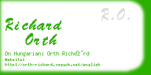 richard orth business card